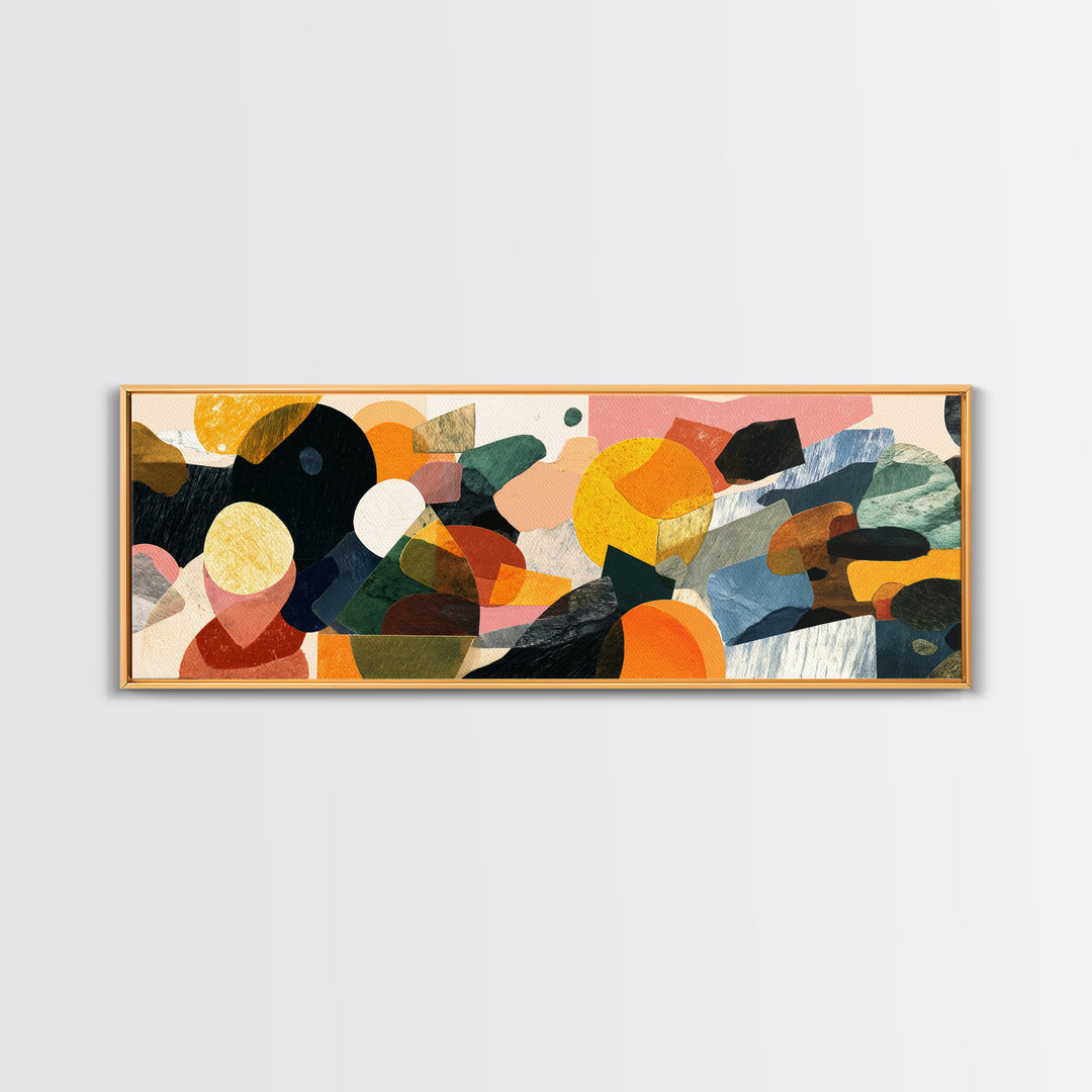 Vibrant Retro Geometric Shapes Wall Art, Midcentury Modern Abstract Print, Colorful MCM Decor, Bold Living Room Poster Gift