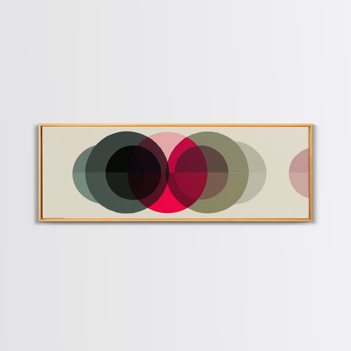 Soft Olive Pink And Charcoal Overlapping Circles Wall Art, Modern Abstract Print, Midcentury Geometric Decor, Neutral Poster