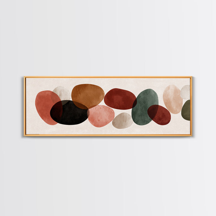Translucent Earth Tone Oval Shapes Wall Art, Modern Abstract Art Print, Neutral Living Room Decor, Organic Minimalist Poster