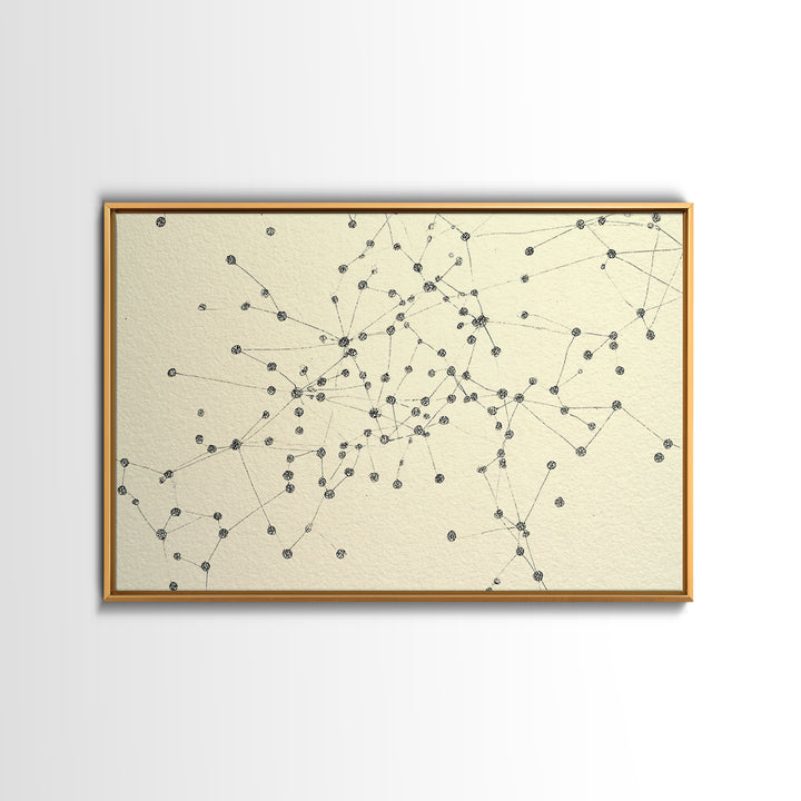 Minimal Network Dots And Lines Wall Art, Geometric Abstract Print, Modern Minimalist Decor, Science Poster, Office Wall Decor