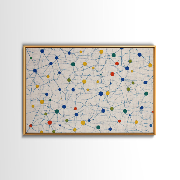 Colorful Atomic Starburst Pattern Canvas Print, Mid Century Modern Wall Art, Geometric Abstract Art, Bauhaus Home Decor, Art Print