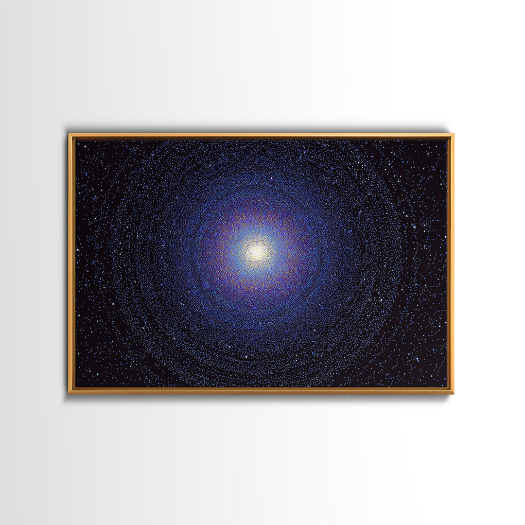 Blue Spiral Galaxy Wall Art, Modern Abstract Art Print, Cosmic Retro Poster, Space Decor For Bedroom Living Room Office Decor
