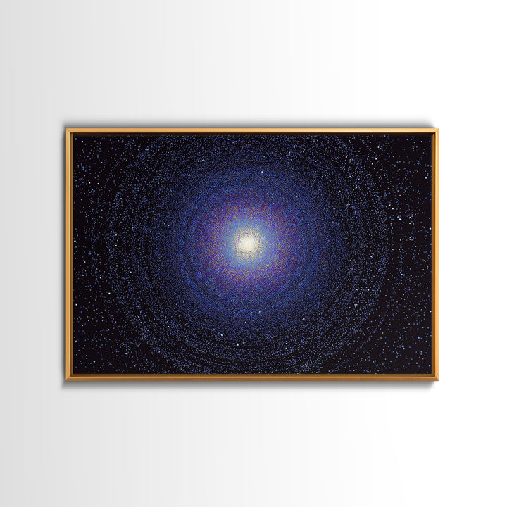 Blue Spiral Galaxy Wall Art, Modern Abstract Art Print, Cosmic Retro Poster, Space Decor For Bedroom Living Room Office Decor