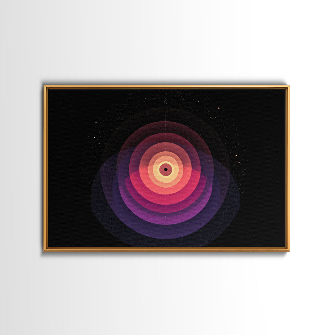 Cosmic Pink Orbital Eye Wall Art, Midcentury Modern Abstract, Space Geometric Poster, Retro Modern Wall Decor Print For Living Room