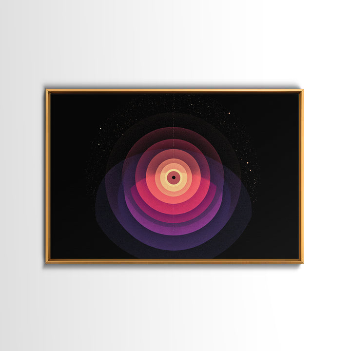 Cosmic Pink Orbital Eye Wall Art, Midcentury Modern Abstract, Space Geometric Poster, Retro Modern Wall Decor Print For Living Room