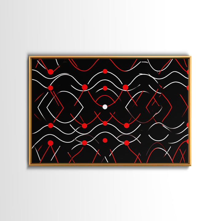 Black Red White Geometric Line Abstract Wall Art, Midcentury Modern Art Print, Bauhaus MCM Decor, Bold Retro Poster, Home Decor