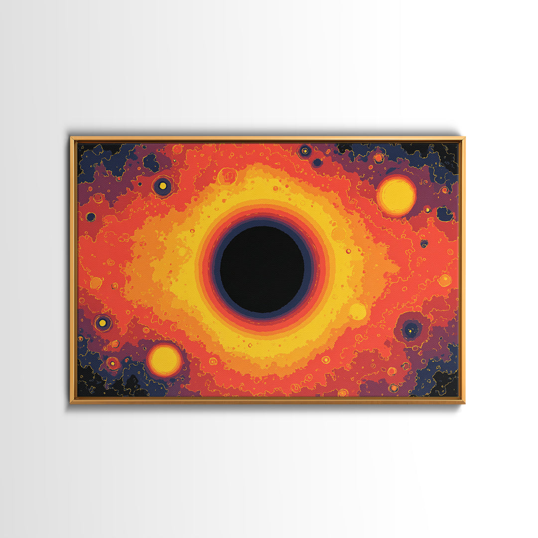 Fiery Black Hole Eclipse Wall Art, Modern Abstract Art Print, Orange Space Poster, Cosmic Galaxy Decor For Living Room Decor