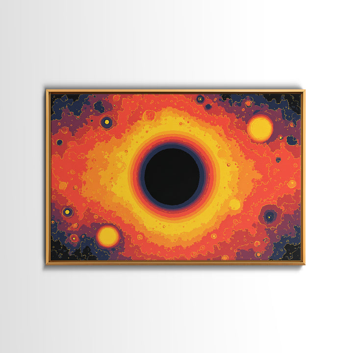 Fiery Black Hole Eclipse Wall Art, Modern Abstract Art Print, Orange Space Poster, Cosmic Galaxy Decor For Living Room Decor