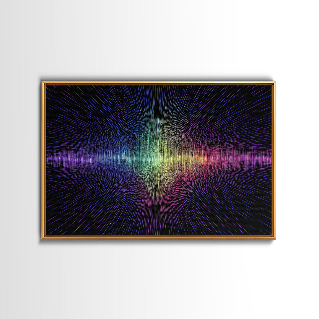 Rainbow Soundwave Abstract Wall Art, Colorful Digital Art Print, Modern Wall Decor, Music Lovers Art, Funky Wall Art, Trendy