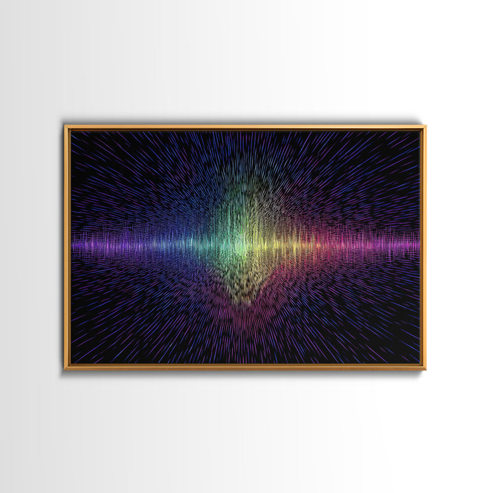 Rainbow Soundwave Abstract Wall Art, Colorful Digital Art Print, Modern Wall Decor, Music Lovers Art, Funky Wall Art, Trendy