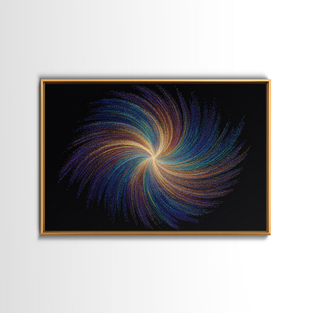 Rainbow Spiral Galaxy Canvas Print, Cosmic Abstract Wall Art, Modern Digital Art, Space Abstract Art, Colorful Home Decor