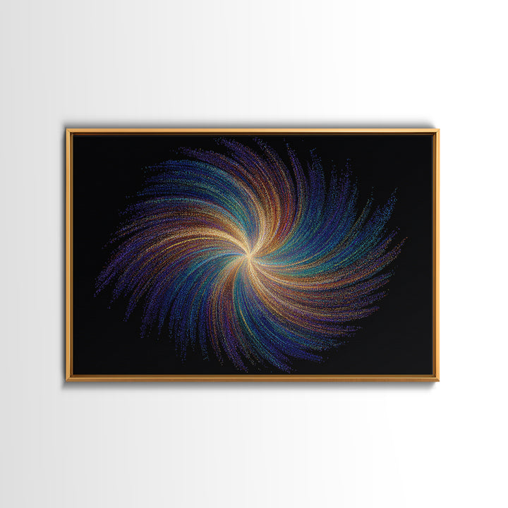 Rainbow Spiral Galaxy Canvas Print, Cosmic Abstract Wall Art, Modern Digital Art, Space Abstract Art, Colorful Home Decor