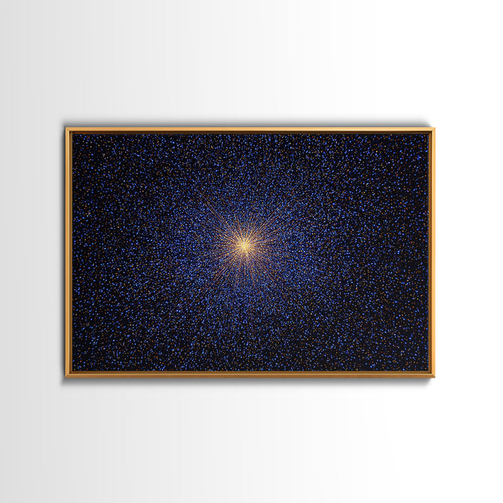 Radiant Blue Orange Starburst Wall Art, Midcentury Modern Abstract Art Print, Cosmic Retro Decor, Modern Home Decor, Bedroom Decor