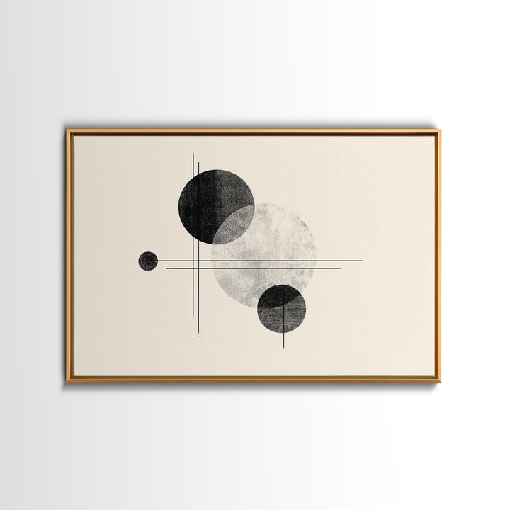 Black White Textured Circle Lines Wall Art, Midcentury Modern Art Print, Minimalist Geometric Abstract Decor, Neutral Poster