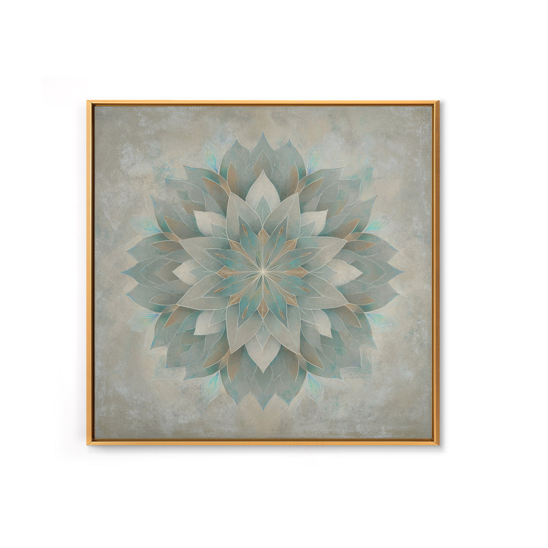 Sacred Geometry Lotus Framed Canvas Print, Meditation Art, Contemporary Art, Living Room Decor, Stillness, Modern Decor, MED-1x1-39