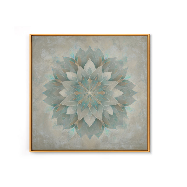 Sacred Geometry Lotus Framed Canvas Print, Meditation Art, Contemporary Art, Living Room Decor, Stillness, Modern Decor, MED-1x1-39