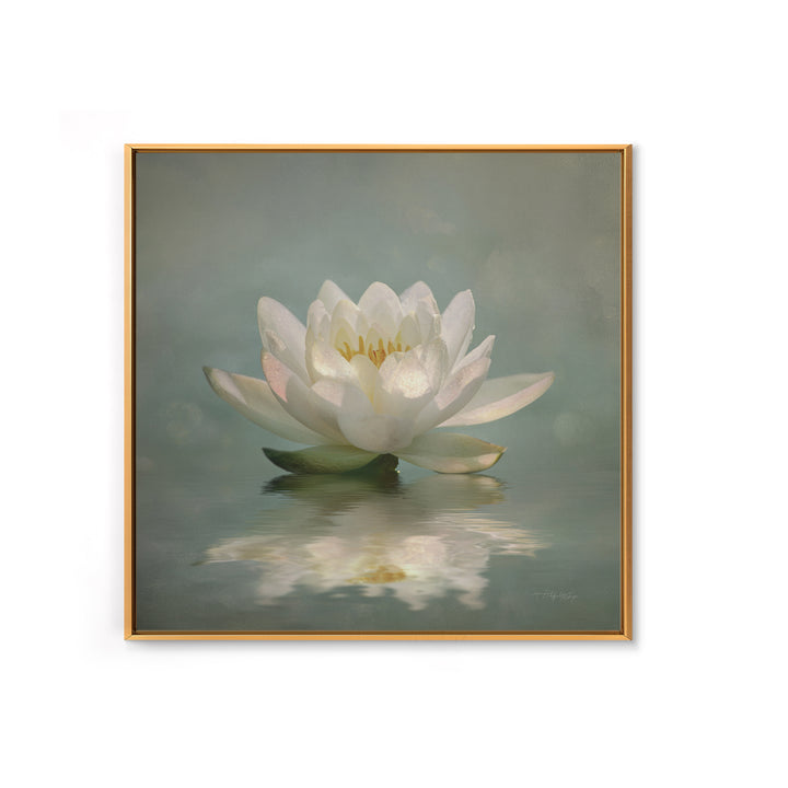 Lotus Flower Glowing Canvas Print, Meditation Art, Art Print, Living Room Decor, Watercolor Art, Stillness, Digital Print, MED-1x1-49