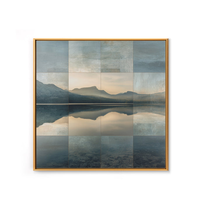 Mountain Lake at Sunrise Canvas Print, Meditation Art, Wall Decor, Living Room Decor, Fine Art, Stillness, Black Woman Art, MED-1x1-77