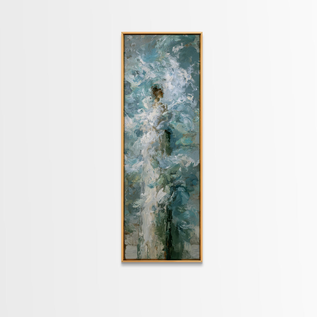 Abstract Breath Waves Canvas Print, Meditation Art, Neutral Decor, Living Room Decor, Fine Art, Stillness, Home Decor, MED-1x3-18