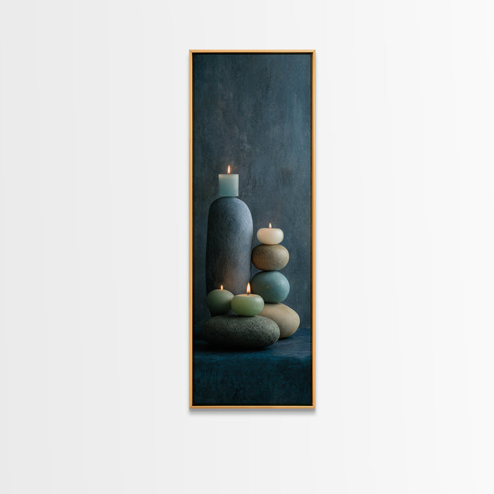 Minimal Candle Flame on Dark Background Canvas Print, Meditation Art, Printable Artwork, Living Room Decor, Fine Art, Stillness, MED-1x3-2