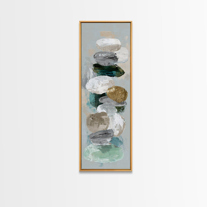 Zen Circle Brushstroke on Textured Paper Canvas Print, Meditation Art, Boho Wall Decor, Living Room Decor, Fine Art, Stillness, MED-1x3-40