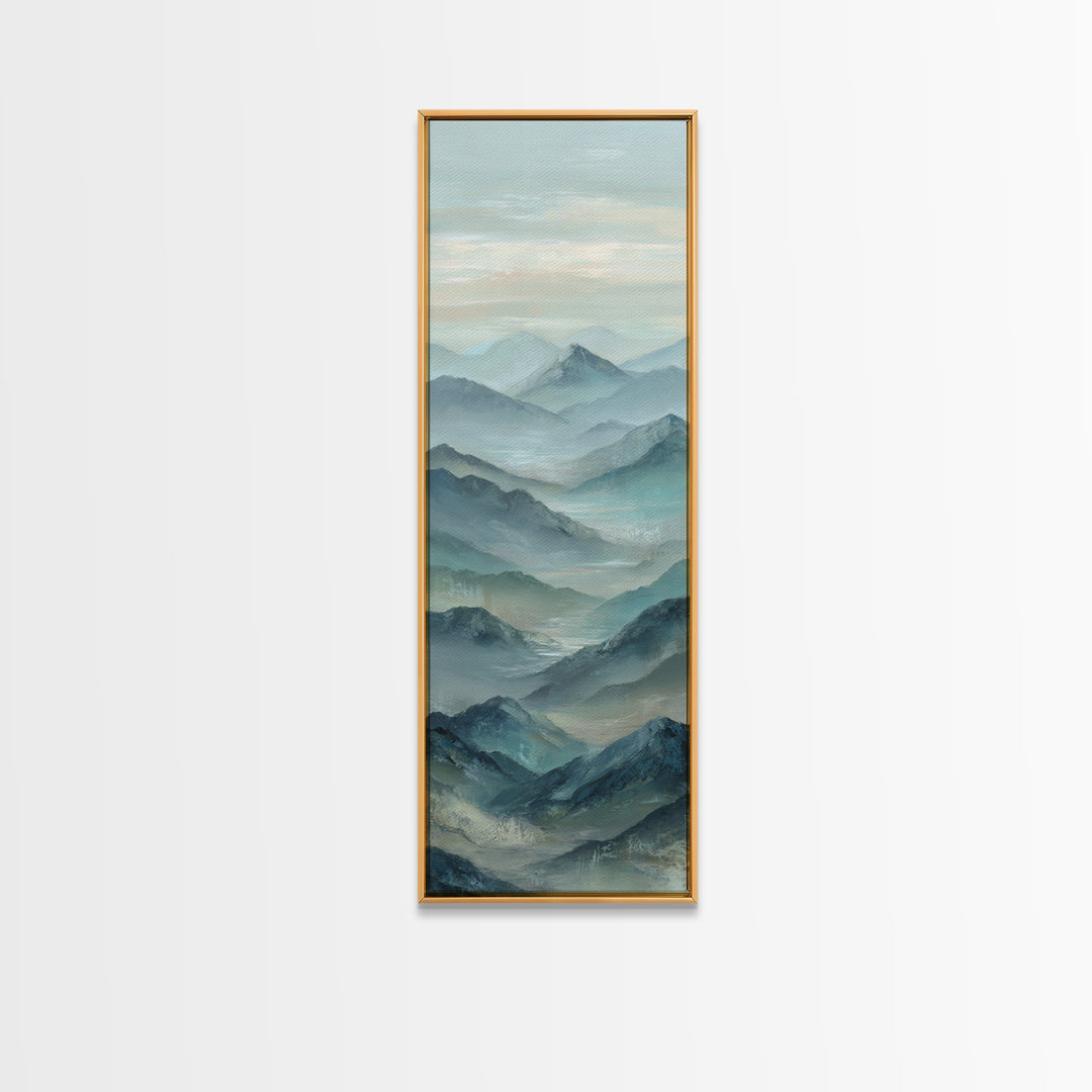 Sunrise over Himalayan Style Mountains Canvas Print, Meditation Art, Fine Art Print, Living Room Decor, Fine Art, Stillness, MED-1x3-5