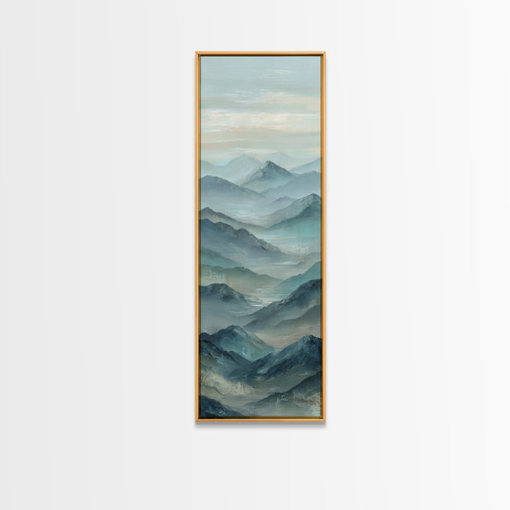 Sunrise over Himalayan Style Mountains Canvas Print, Meditation Art, Fine Art Print, Living Room Decor, Fine Art, Stillness, MED-1x3-5