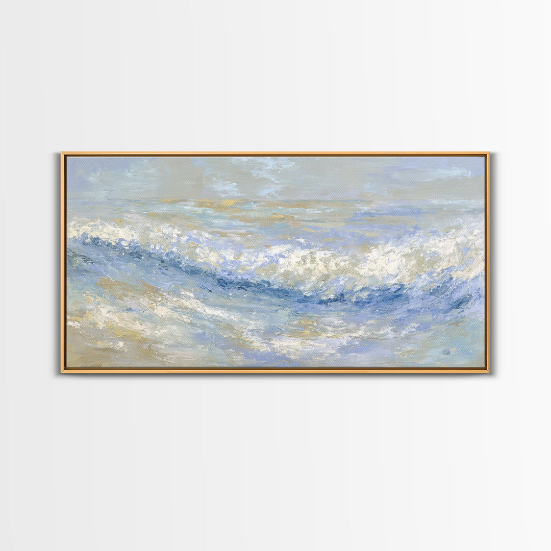 Abstract Breath Waves Framed Canvas Print, Meditation Art, Digital Wall Art, Living Room Decor, Stillness, Gallery Wall Art, MED-2x1-50