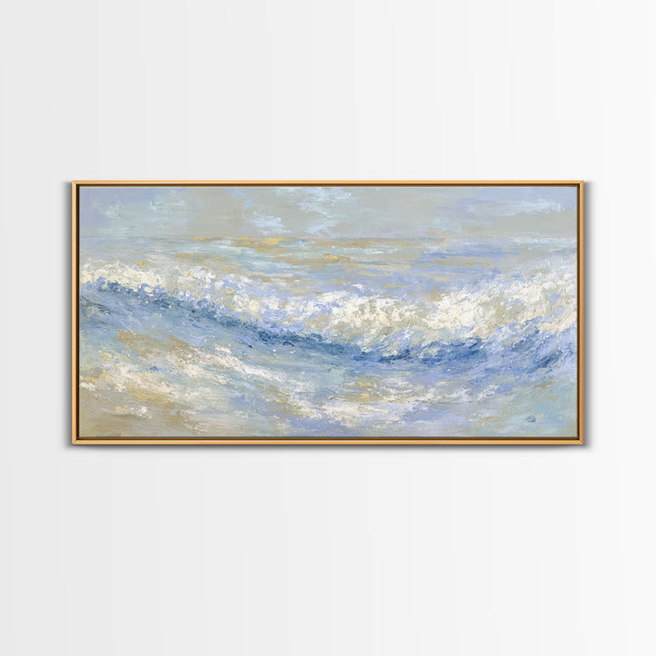 Abstract Breath Waves Framed Canvas Print, Meditation Art, Digital Wall Art, Living Room Decor, Stillness, Gallery Wall Art, MED-2x1-50