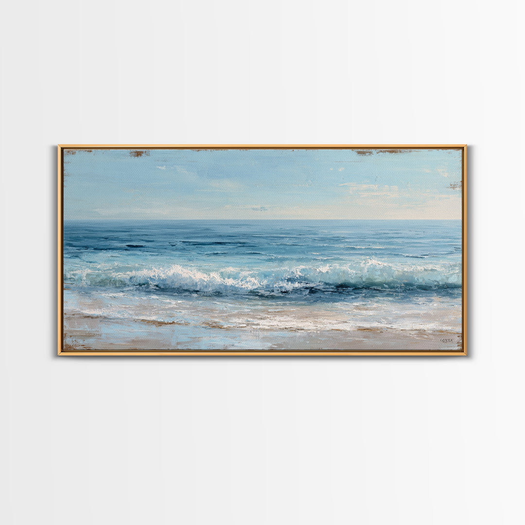 Ocean Horizon with Meditative Stillness Canvas Print, Meditation Art, Wall Art, Living Room Decor, Fine Art, Stillness, MED-2x1-62