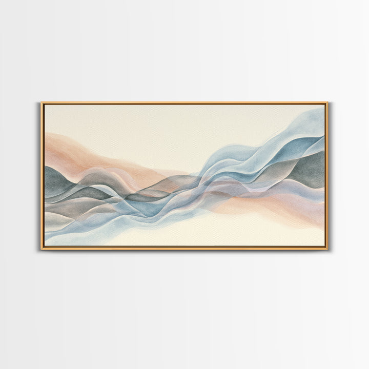 Abstract Breath Waves Canvas Print, Meditation Art, Printable Art, Living Room Decor, Abstract Art, Stillness, Minimalist Art, MED-2x1-98
