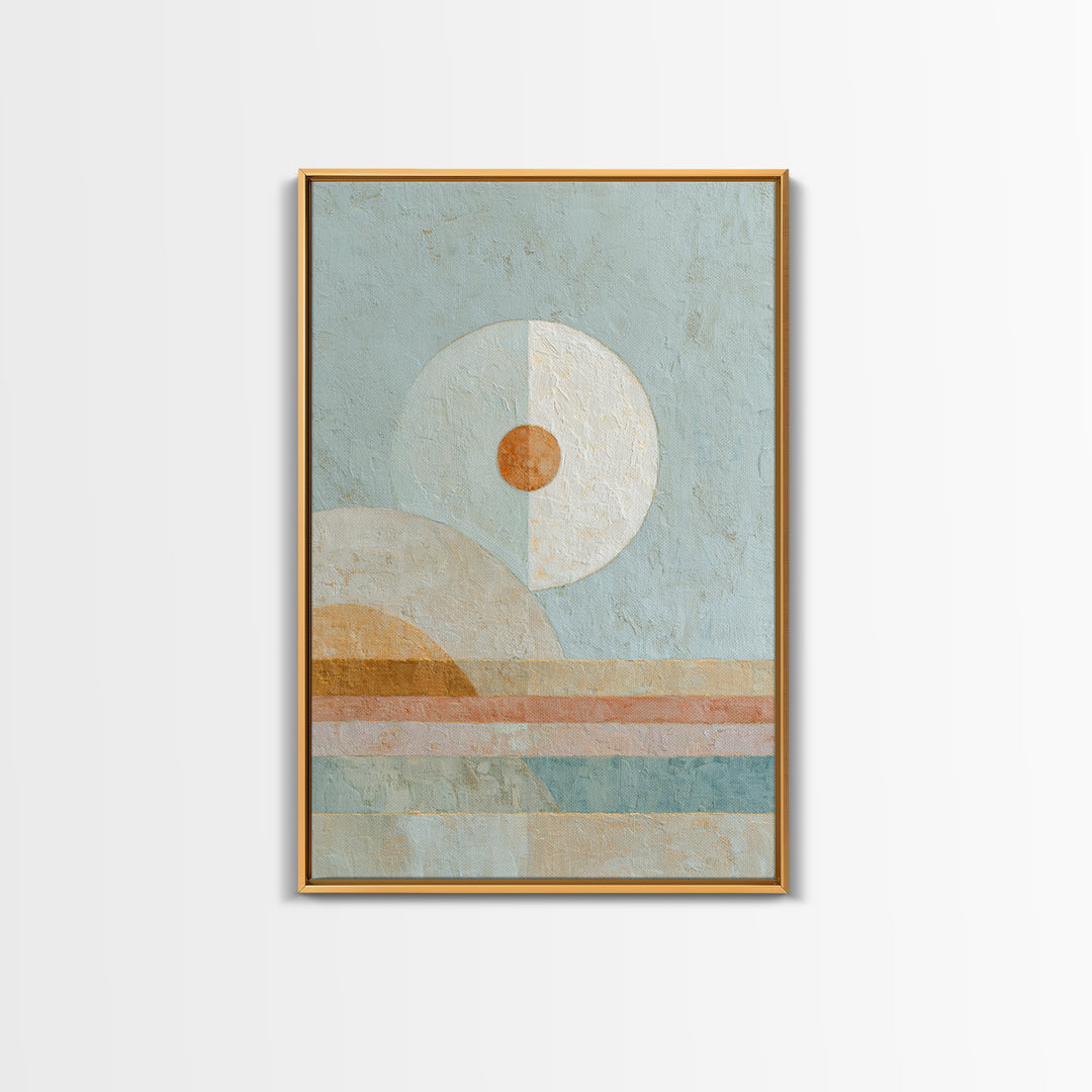 Moon Phases over a Quiet Desert Framed Canvas Print, Meditation Art, Modern Wall Art, Living Room Decor, Fine Art, Stillness, MED-2x3-41