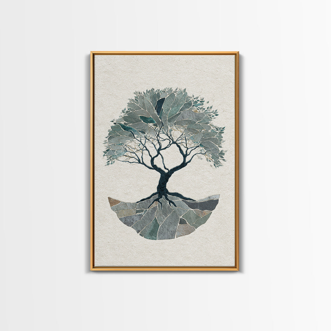 Tree of Life Framed Canvas Print, Meditation Art, Wall Decor, Living Room Decor, Fine Art, Stillness, Black Woman Art, MED-2x3-52