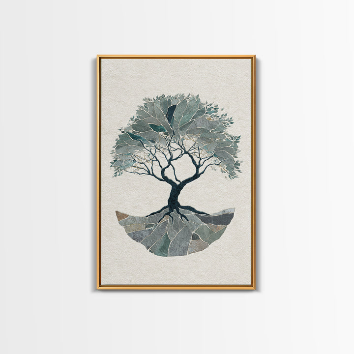 Tree of Life Framed Canvas Print, Meditation Art, Wall Decor, Living Room Decor, Fine Art, Stillness, Black Woman Art, MED-2x3-52