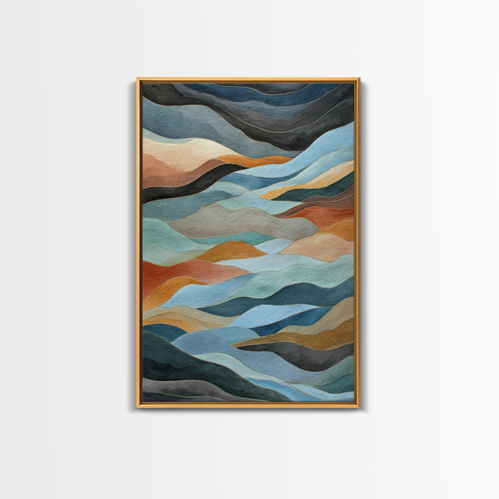 Abstract Breath Waves Canvas Print, Meditation Art, Modern Wall Art, Living Room Decor, Fine Art, Stillness, Buddha Wall Art, MED-2x3-86