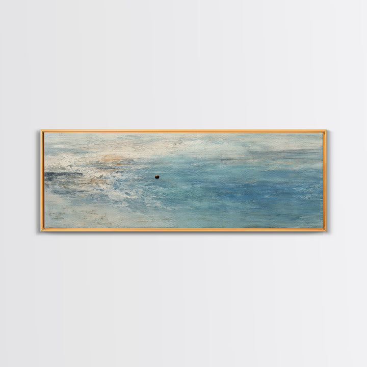 Ocean Horizon with Meditative Stillness Canvas Print, Meditation Art, Modern Wall Art, Living Room Decor, Fine Art, Stillness, MED-3x1-34