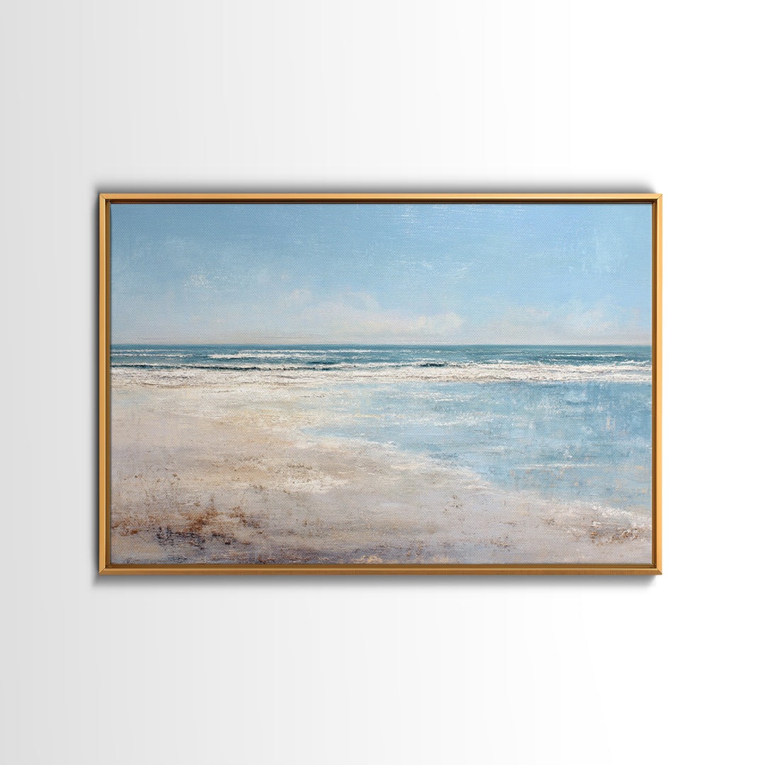 Ocean Horizon with Meditative Stillness Canvas Print, Meditation Art, Black Woman Art, Living Room Decor, Fine Art, Stillness, MED-3x2-22