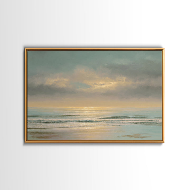 Ocean Horizon with Meditative Stillness Canvas Print, Meditation Art, Zen Home Decor, Living Room Decor, Fine Art, Stillness, MED-3x2-94