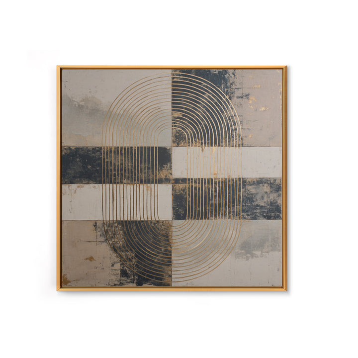 Single Gold Line Curve on Charcoal Canvas Print, Minimalist Art, Gallery Decor, Living Room Decor, Fine Art, Minimal, MIN-1x1-17