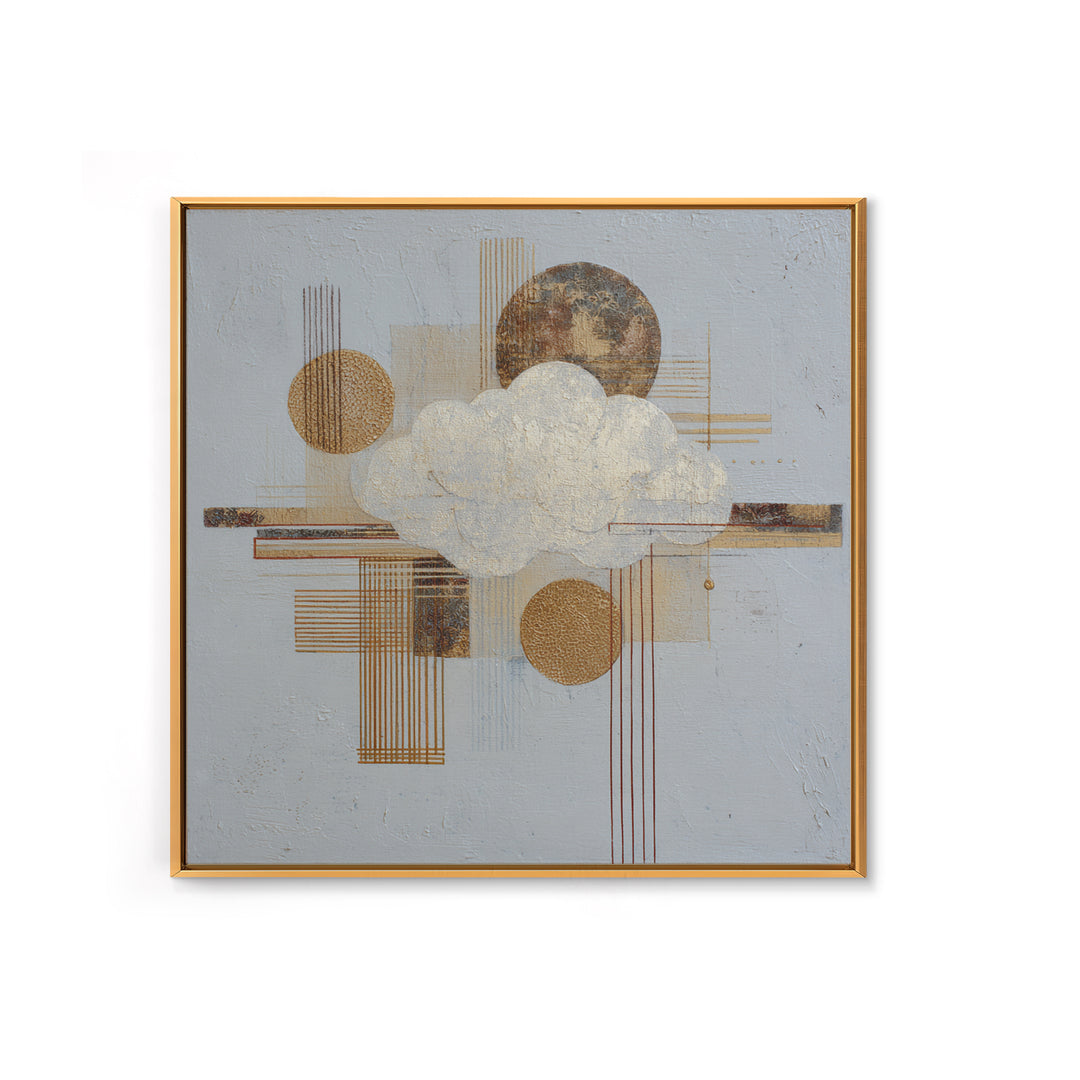 Small Cloud Study Framed Canvas Print, Minimalist Art, Neutral Decor, Living Room Decor, Fine Art, Minimal, Home Decor, MIN-1x1-21