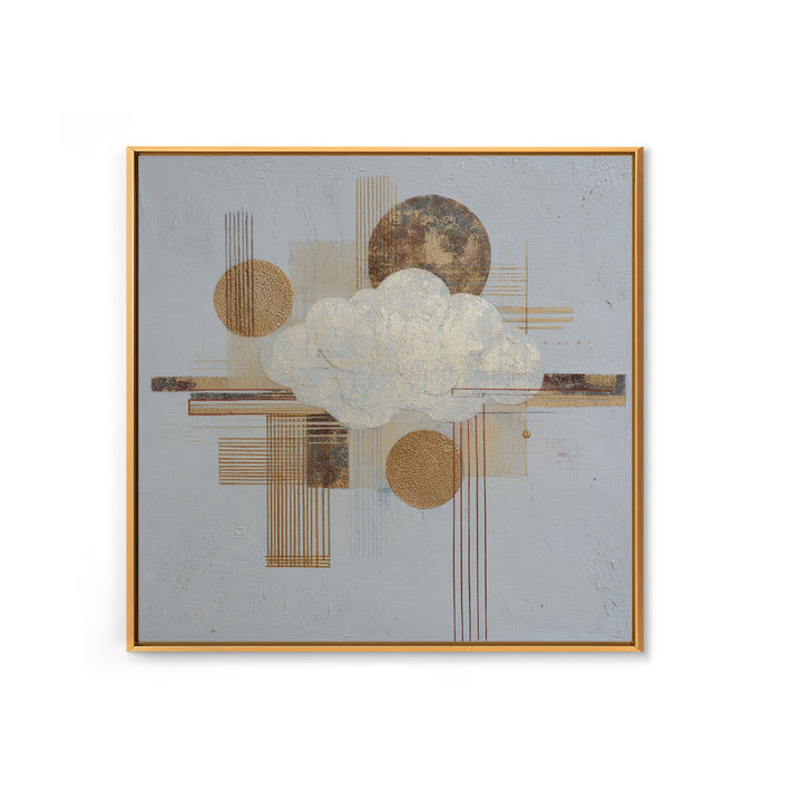 Small Cloud Study Framed Canvas Print, Minimalist Art, Neutral Decor, Living Room Decor, Fine Art, Minimal, Home Decor, MIN-1x1-21