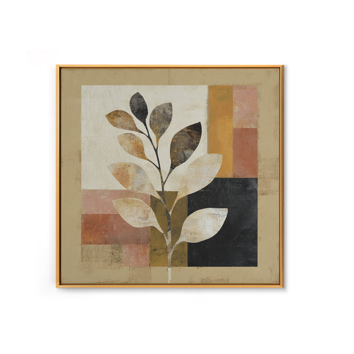 Minimal Branch Silhouette Framed Canvas Print, Minimalist Art, Black Art, Living Room Decor, Oil Painting, Minimal, MIN-1x1-27