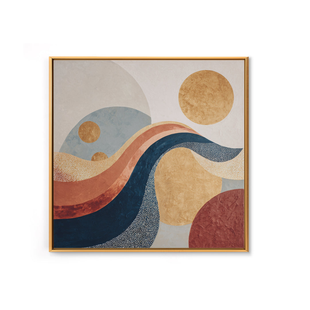 Minimal Abstract Wave Line Framed Canvas Print, Minimalist Art, Boho Decor, Living Room Decor, Minimal, Digital Prints, MIN-1x1-37