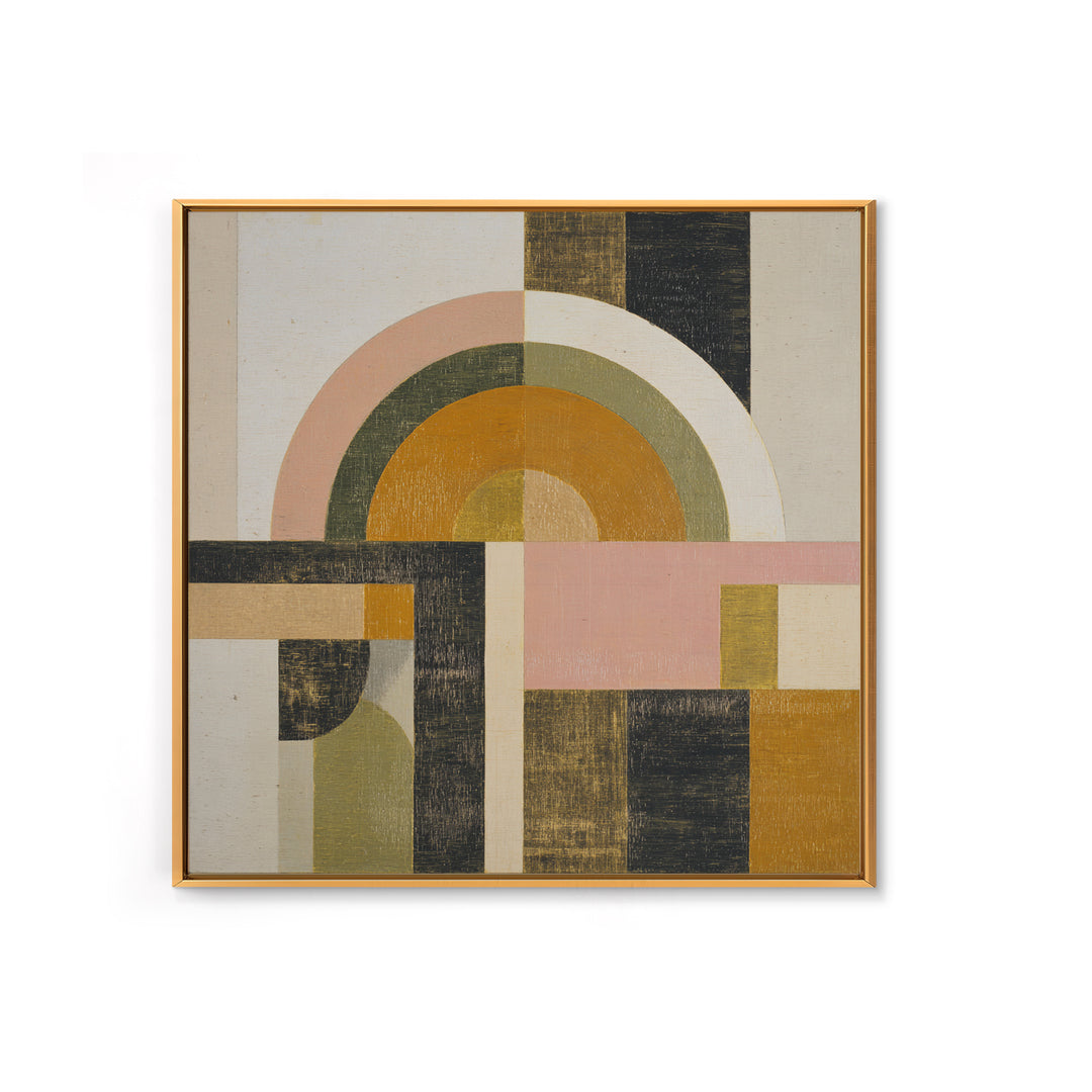 Simple Geometric Sun Framed Canvas Print, Minimalist Art, Living Room Decor, Abstract Art, Minimal, Modern Decor, MIN-1x1-39