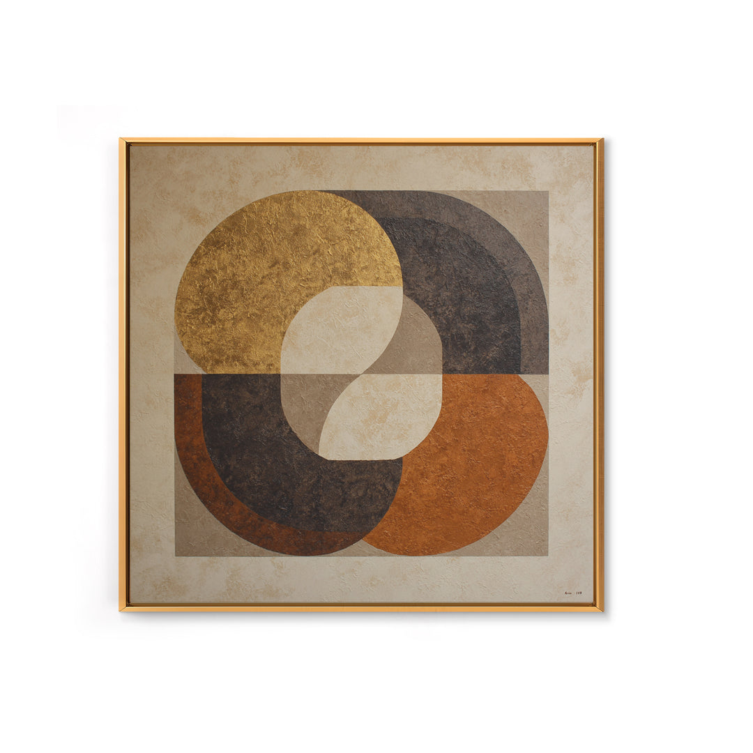 Two Overlapping Organic Shapes Framed Canvas Print, Minimalist Art, Abstract Wall Art, Living Room Decor, Fine Art, Minimal, MIN-1x1-43