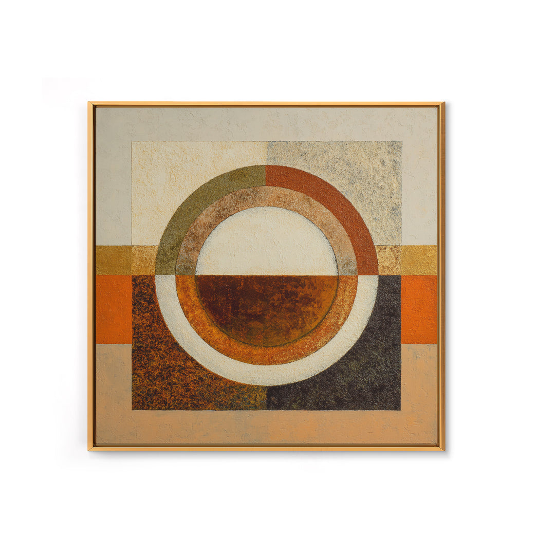Single Brushstroke Circle Framed Canvas Print, Minimalist Art, Abstract Painting, Living Room Decor, Fine Art, Minimal, MIN-1x1-46