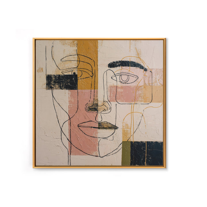 Single Continuous Line Female Face Canvas Print, Minimalist Art, Fine Art Print, Living Room Decor, Oil Painting, Minimal, MIN-1x1-5