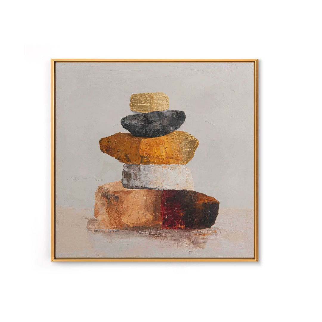 Quiet Stone Stack Canvas Print, Minimalist Art, Gallery Decor, Living Room Decor, Fine Art, Minimal, Wall Art, Home Decor, MIN-1x1-59