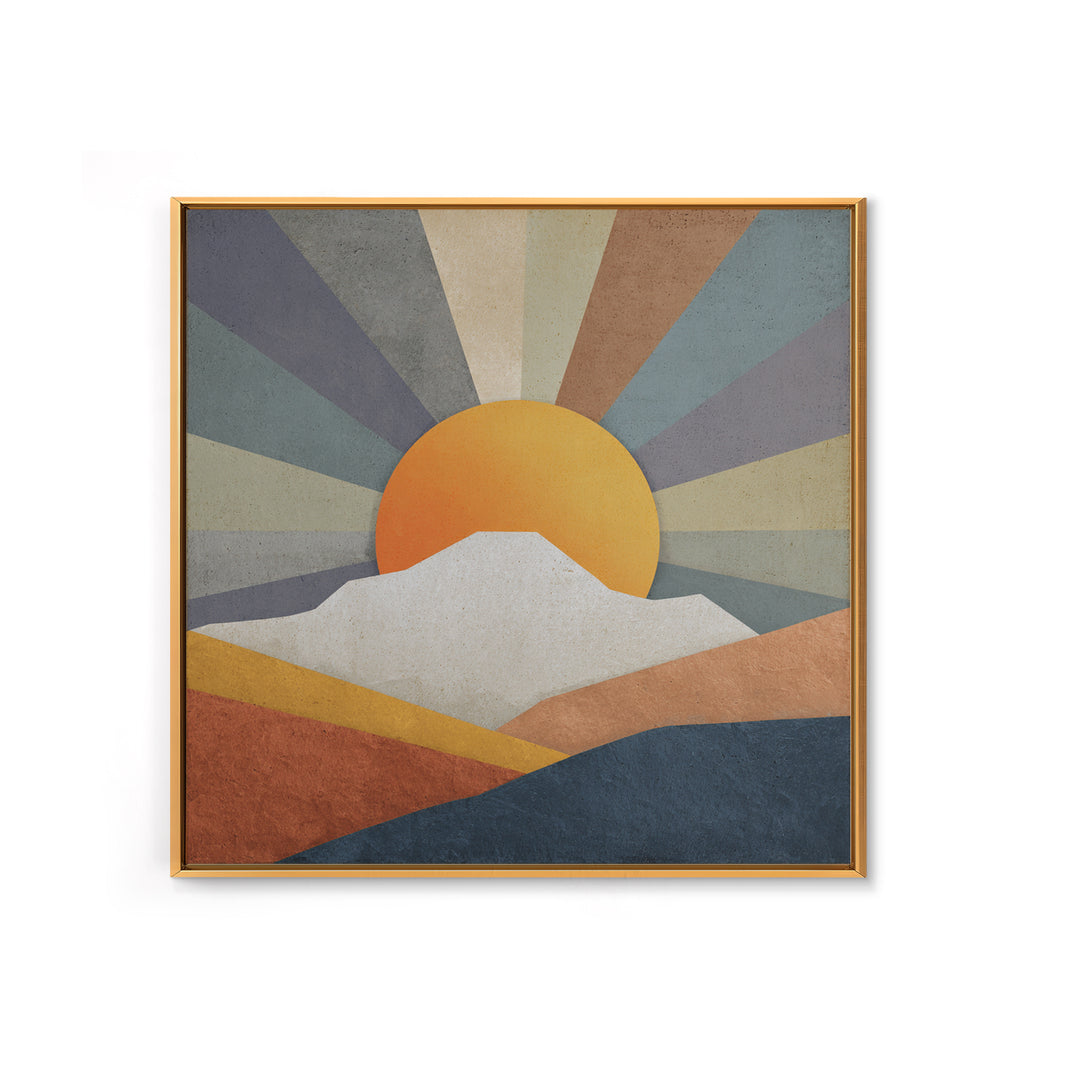 Simple Geometric Sun Framed Canvas Print, Minimalist Art, Neutral Decor, Living Room Decor, Fine Art, Minimal, Home Decor, MIN-1x1-63