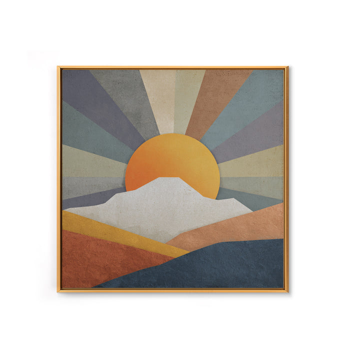 Simple Geometric Sun Framed Canvas Print, Minimalist Art, Neutral Decor, Living Room Decor, Fine Art, Minimal, Home Decor, MIN-1x1-63